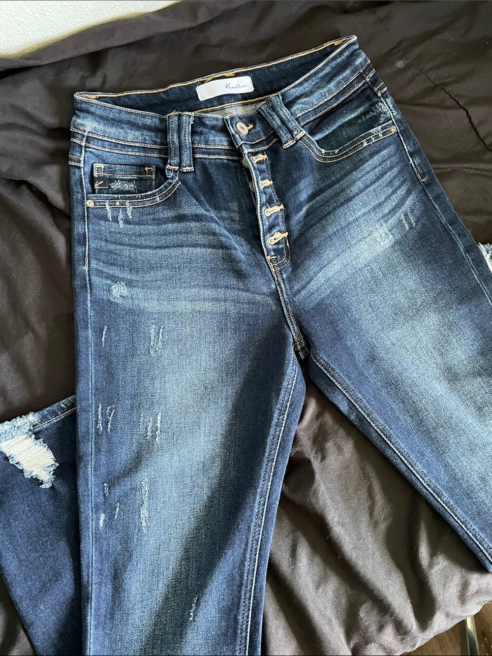KanCan Juniors- Dark Blue High-Rise Skinny Jeans with Button-Fly- 9/28 size